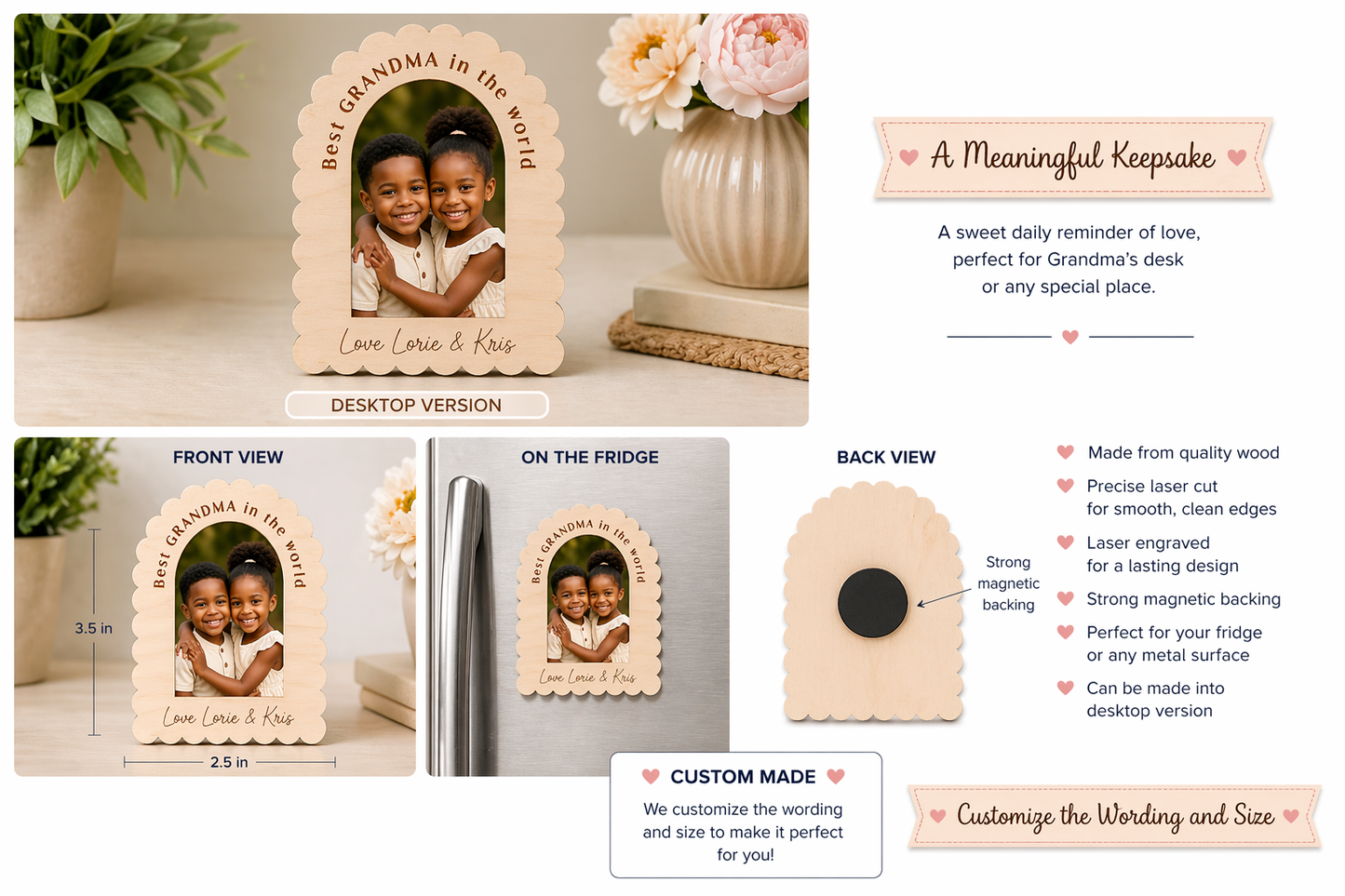 Scalloped Edge Picture Frame/Magnet