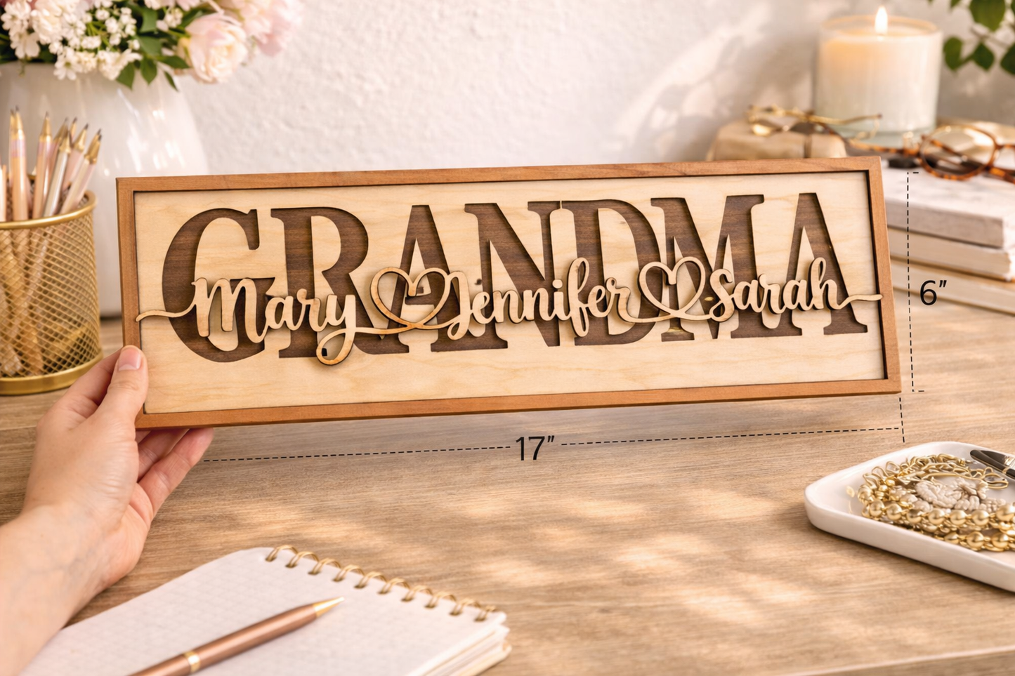 Grandma and Grandchildren sign