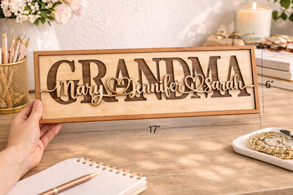 Grandma and Grandchildren sign