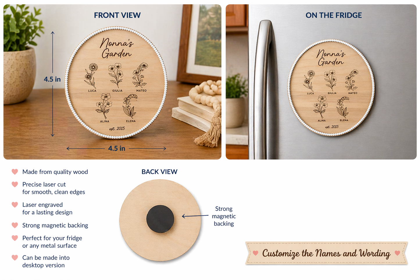 Birth Flower Fridge Magnets