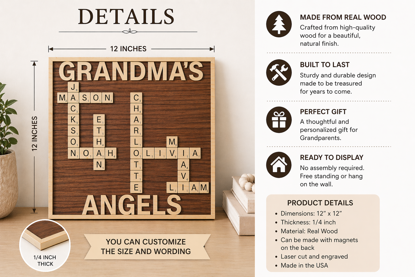 Scrabble Tile Desktop or Wall Decor