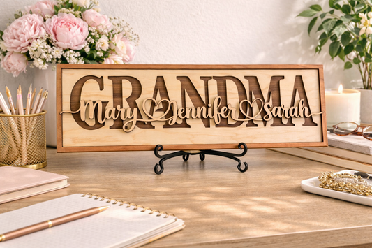 Grandma and Grandchildren sign