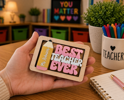 Best Teacher Ever Gift Card Holder/Magnet