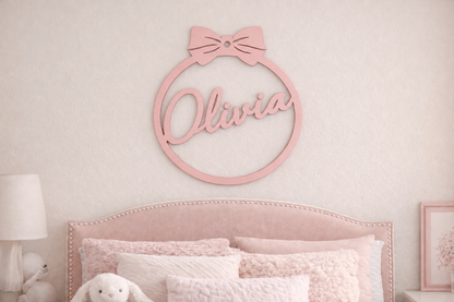 Circle Bow Name Sign